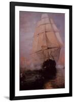 USS Constitution Escaping the British-null-Framed Giclee Print