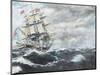 USS Constitution Heads for HM Frigate Guerriere-Vincent Booth-Mounted Giclee Print