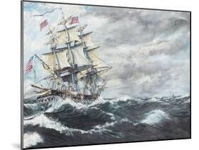 USS Constitution Heads for HM Frigate Guerriere-Vincent Booth-Mounted Giclee Print