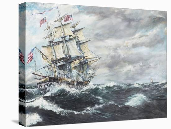 USS Constitution Heads for HM Frigate Guerriere-Vincent Booth-Stretched Canvas