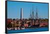 USS Constitution historic ship, Old Ironsides a Three Masted Frigit, is seen near Bunker Hill Mo...-null-Framed Stretched Canvas