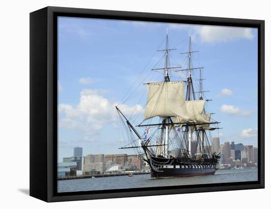 USS Constitution in the Boston Harbor-null-Framed Stretched Canvas