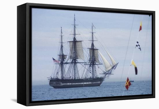 USS Constitution "Old Ironsides" Under Sail, Massachusetts Bay, Celebrating Its Bicentennial, 1997-null-Framed Stretched Canvas