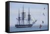 USS Constitution "Old Ironsides" Under Sail, Massachusetts Bay, Celebrating Its Bicentennial, 1997-null-Framed Stretched Canvas