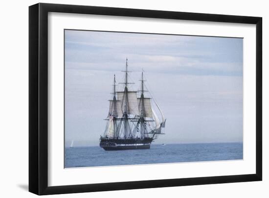 USS Constitution "Old Ironsides" Under Sail, Massachusetts Bay, Celebrating Its Bicentennial, 1997-null-Framed Photographic Print