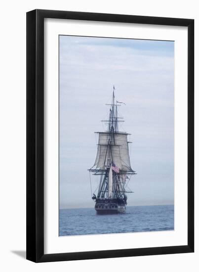 USS Constitution "Old Ironsides" Under Sail, Massachusetts Bay, Celebrating Its Bicentennial, 1997-null-Framed Photographic Print