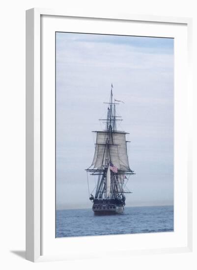 USS Constitution "Old Ironsides" Under Sail, Massachusetts Bay, Celebrating Its Bicentennial, 1997-null-Framed Photographic Print