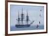 USS Constitution "Old Ironsides" Under Sail, Massachusetts Bay, Celebrating Its Bicentennial, 1997-null-Framed Photographic Print