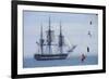 USS Constitution "Old Ironsides" Under Sail, Massachusetts Bay, Celebrating Its Bicentennial, 1997-null-Framed Photographic Print