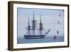 USS Constitution "Old Ironsides" Under Sail, Massachusetts Bay, Celebrating Its Bicentennial, 1997-null-Framed Photographic Print