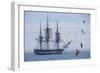 USS Constitution "Old Ironsides" Under Sail, Massachusetts Bay, Celebrating Its Bicentennial, 1997-null-Framed Photographic Print