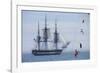 USS Constitution "Old Ironsides" Under Sail, Massachusetts Bay, Celebrating Its Bicentennial, 1997-null-Framed Photographic Print