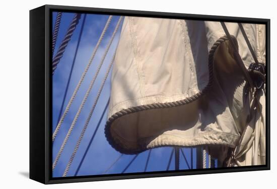 USS Constitution's Mainsail Detail, Boston-null-Framed Stretched Canvas