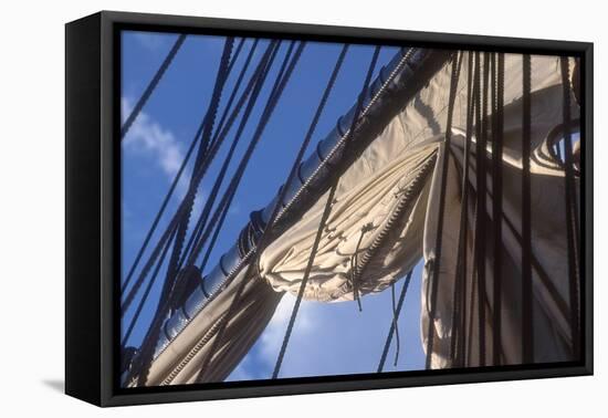 USS Constitution's Mainsail Detail, Boston-null-Framed Stretched Canvas