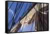 USS Constitution's Mainsail Detail, Boston-null-Framed Stretched Canvas