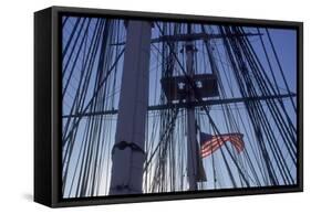 USS Constitution's Masts and Rigging, Boston-null-Framed Stretched Canvas