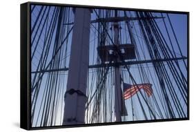 USS Constitution's Masts and Rigging, Boston-null-Framed Stretched Canvas