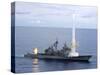 USS Cowpens Fires Standard Missiles 2 at An Airborne Drone-Stocktrek Images-Stretched Canvas