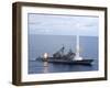 USS Cowpens Fires Standard Missiles 2 at An Airborne Drone-Stocktrek Images-Framed Photographic Print