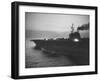 Uss Forrestal, Planes Taking Off During Mid-East Tour-null-Framed Photographic Print
