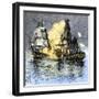 USS Frigate Chesapeake Engaging the British Ship Shannon, War of 1812-null-Framed Giclee Print