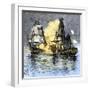 USS Frigate Chesapeake Engaging the British Ship Shannon, War of 1812-null-Framed Giclee Print