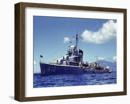 Uss Hamman During the Us Navy's Pacific Fleet Maneuvers Off of Hawaii-Carl Mydans-Framed Photographic Print