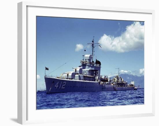 Uss Hamman During the Us Navy's Pacific Fleet Maneuvers Off of Hawaii-Carl Mydans-Framed Photographic Print
