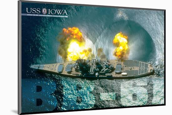 USS Iowa Guns firing-null-Mounted Art Print