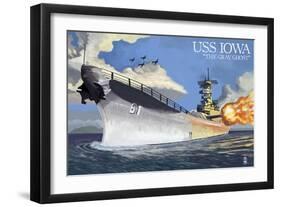 USS Iowa - the Gray Ghost-Lantern Press-Framed Art Print