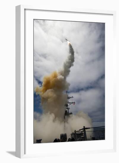 Uss John Paul Jones Launches a Standard Missile-null-Framed Photographic Print