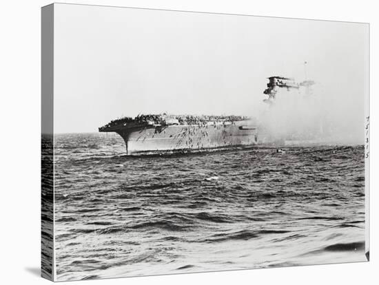 USS Lexington's Crew Diving into Sea-null-Stretched Canvas