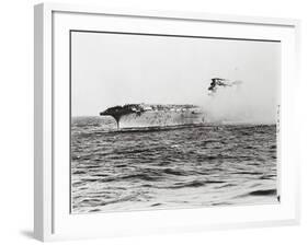 USS Lexington's Crew Diving into Sea-null-Framed Photographic Print