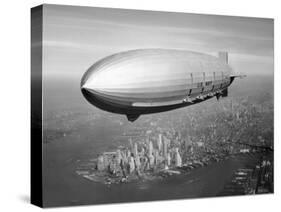 Uss Macon Airship Flying over New York City-Stocktrek Images-Stretched Canvas