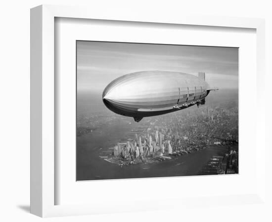 Uss Macon Airship Flying over New York City-Stocktrek Images-Framed Photographic Print