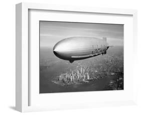 Uss Macon Airship Flying over New York City-Stocktrek Images-Framed Photographic Print