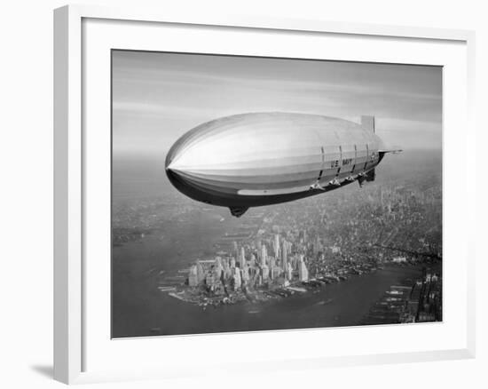 Uss Macon Airship Flying over New York City-Stocktrek Images-Framed Photographic Print