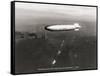USS Macon over the Golden Gate and Pacific Fleet, 1934-Clyde Sunderland-Framed Stretched Canvas