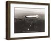 USS Macon over the Golden Gate and Pacific Fleet, 1934-Clyde Sunderland-Framed Art Print