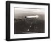 USS Macon over the Golden Gate and Pacific Fleet, 1934-Clyde Sunderland-Framed Art Print