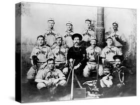 USS Maine Baseball Team in Havana Cuba Photograph - Havana, Cuba-Lantern Press-Stretched Canvas