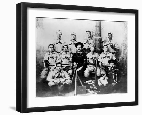 USS Maine Baseball Team in Havana Cuba Photograph - Havana, Cuba-Lantern Press-Framed Art Print