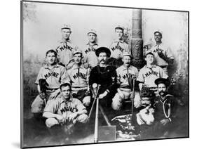 USS Maine Baseball Team in Havana Cuba Photograph - Havana, Cuba-Lantern Press-Mounted Art Print