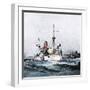 USS Maine Saluting the Spanish Flagship Upon Arrival in Havana Harbor, 1898-null-Framed Giclee Print