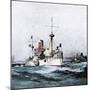 USS Maine Saluting the Spanish Flagship Upon Arrival in Havana Harbor, 1898-null-Mounted Giclee Print