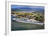 USS Missouri - Aerial Dock View-Lantern Press-Framed Art Print