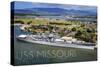 USS Missouri - Aerial Dock View-Lantern Press-Stretched Canvas