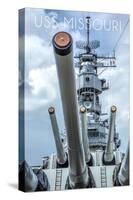 USS Missouri - Guns View-Lantern Press-Stretched Canvas