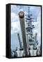 USS Missouri - Guns View-Lantern Press-Framed Stretched Canvas