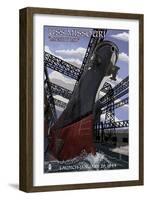 USS Missouri - Launch Scene-Lantern Press-Framed Art Print